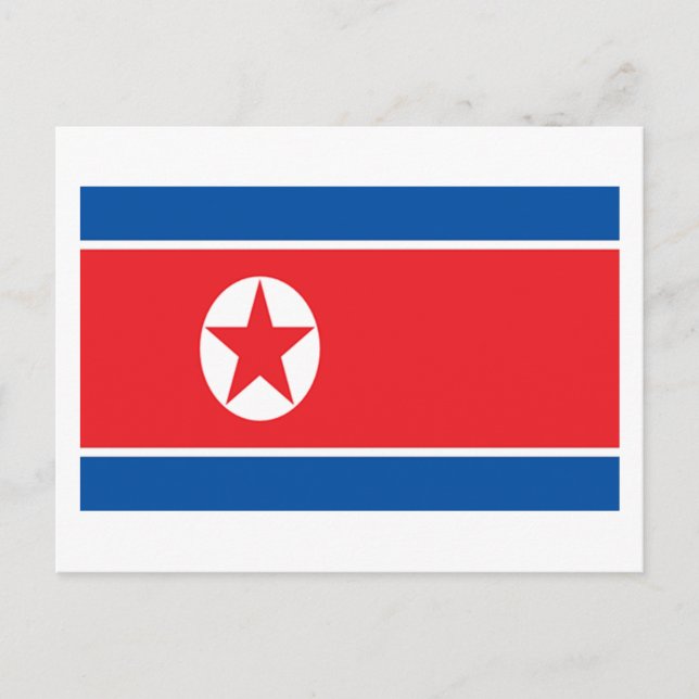 Cartão Postal Bandeira da Coreia do Norte (Frente)
