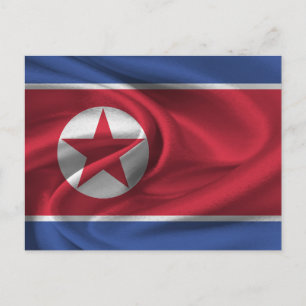 Cartão Postal Bandeira da Coreia do Norte