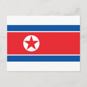 Cartão Postal Bandeira da Coreia do Norte