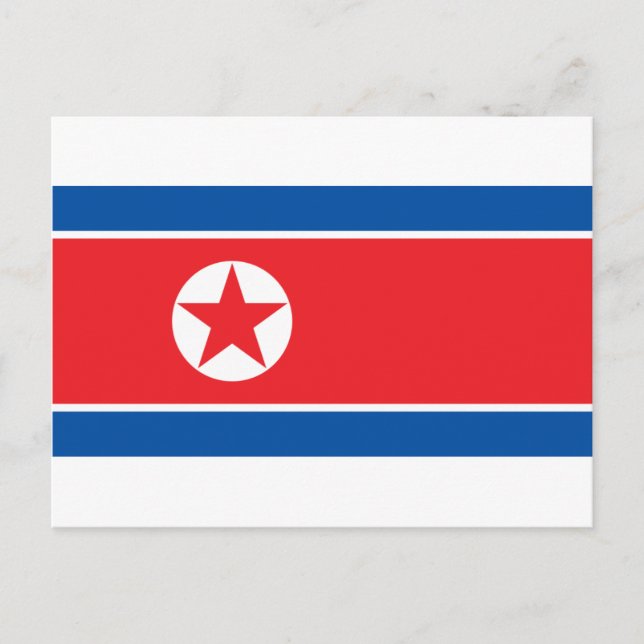 Cartão Postal Bandeira da Coreia do Norte (Frente)