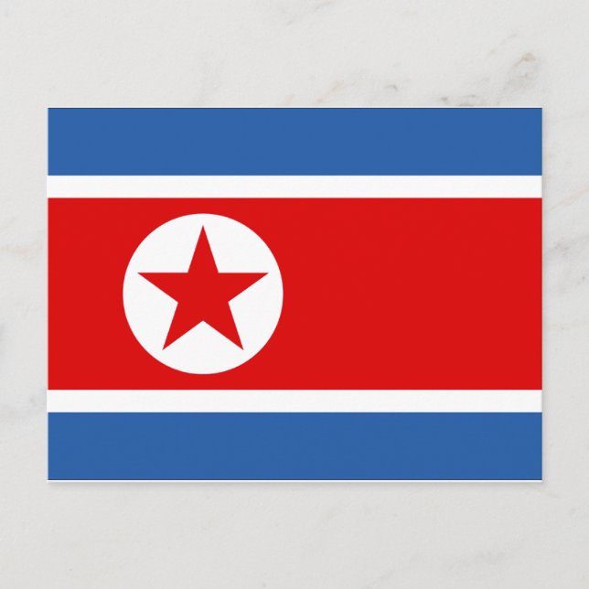 Cartão Postal Bandeira da Coreia do Norte (Frente)