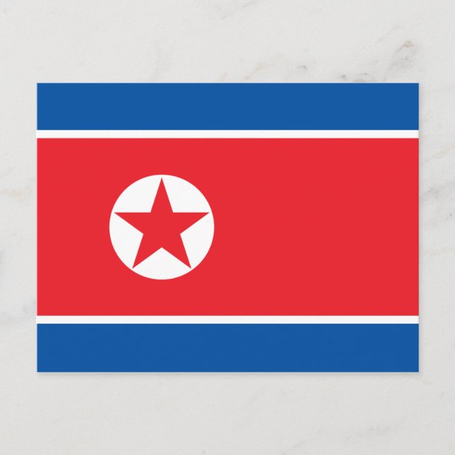 Cartão Postal Bandeira da Coreia do Norte (Frente)