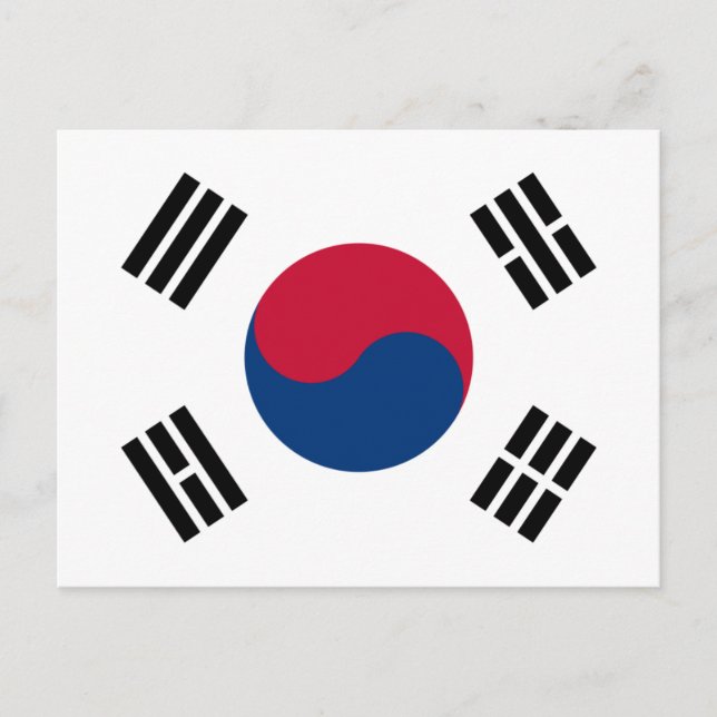 Cartão postal Bandeira da Coreia do Sul (Frente)