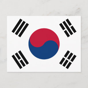 Cartão Postal Bandeira da Coreia do Sul
