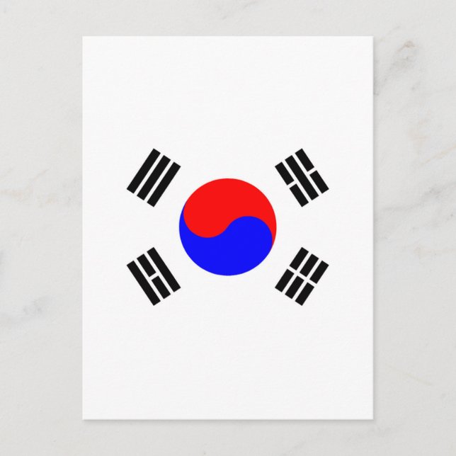 Cartão Postal Bandeira da Coreia do Sul (Frente)