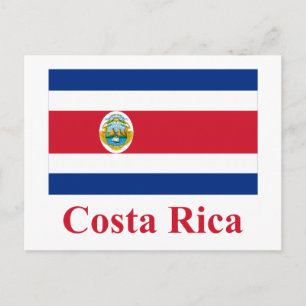 Cartão Postal Bandeira da Costa Rica com Nome