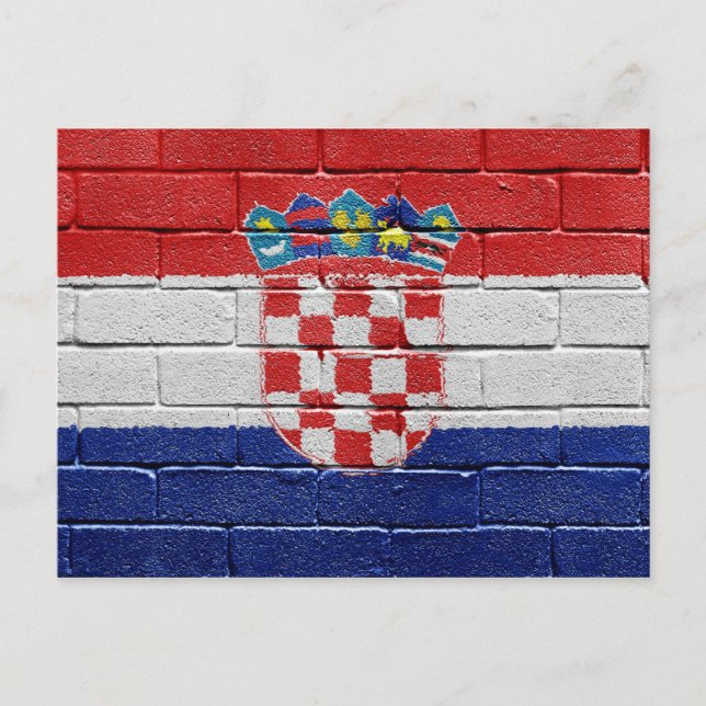 Cartão Postal Bandeira da Croácia (Frente)