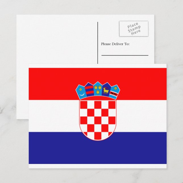 Cartão Postal Bandeira da Croácia, Bandeira da Croácia (Frente/Verso)