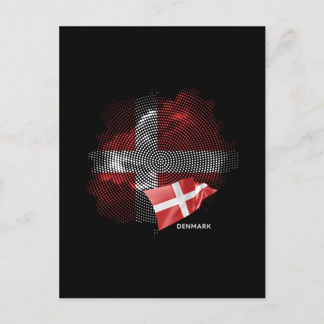 Cartão Postal bandeira da Dinamarca (Frente)