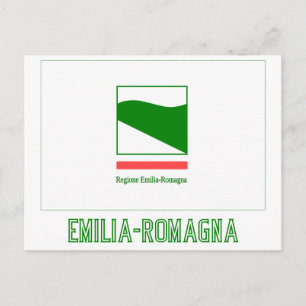 Cartão Postal Bandeira da Emília-Romanha com nome