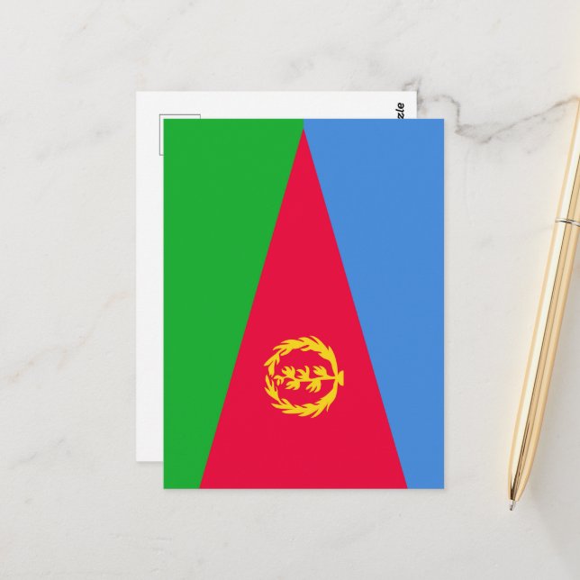 Cartão Postal Bandeira da Eritreia (Frente/Verso In Situ)