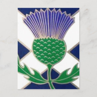 Cartão Postal Bandeira da Escócia e Thistle