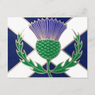 Cartão Postal Bandeira da Escócia e Thistle