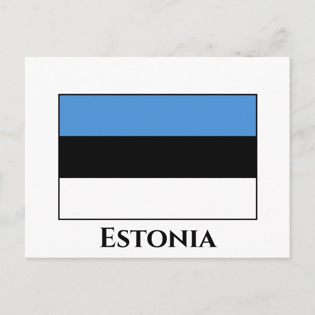 Cartão Postal Bandeira da Estônia (Estônia) (Frente)