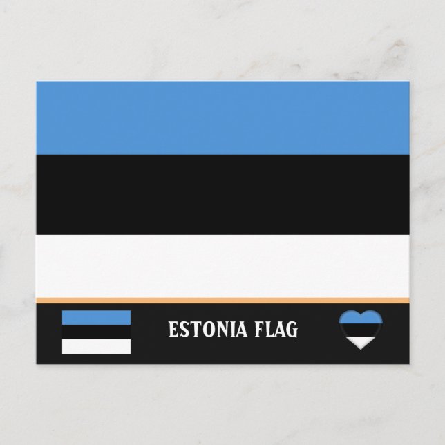 Cartão Postal Bandeira da Estônia & Estônia - viagem, feriado /e (Frente)