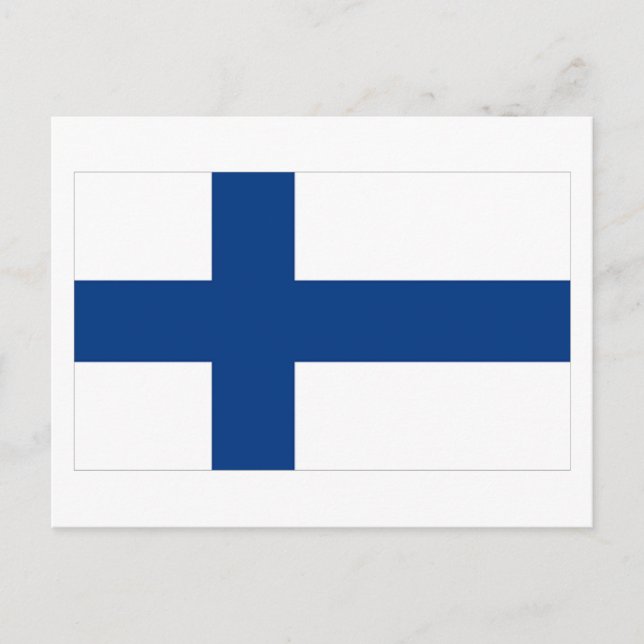 Cartão Postal Bandeira da Finlândia (Frente)