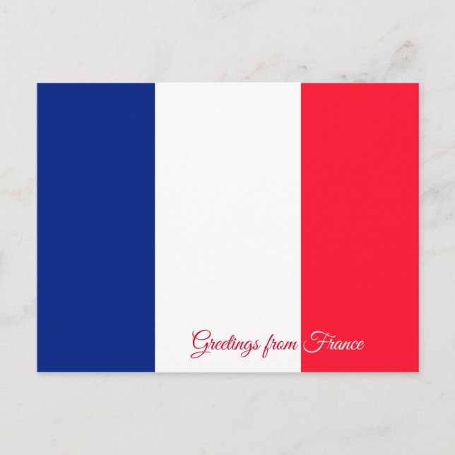 Cartão Postal Bandeira da França (Frente)