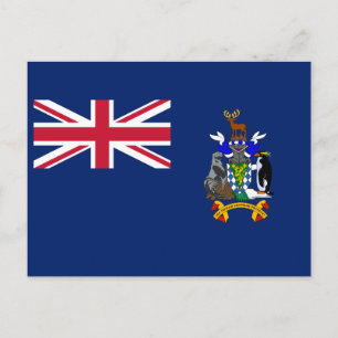Cartão Postal Bandeira da Geórgia do Sul e Ilhas Sandwich do Sul