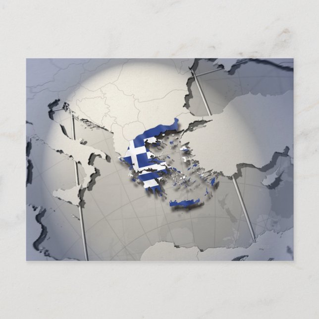 Cartão Postal Bandeira da Grécia (Frente)