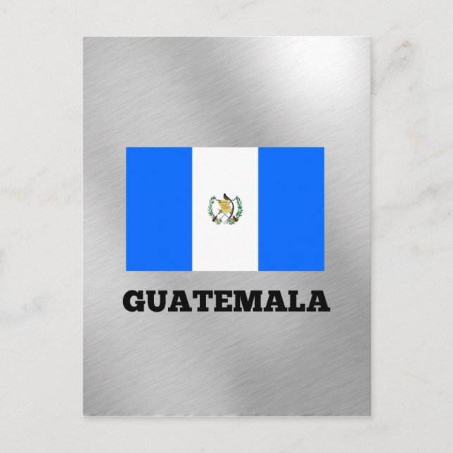 Cartão Postal bandeira da Guatemala, rotulada (Frente)