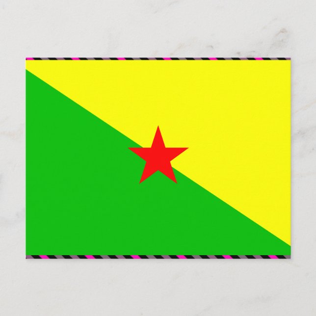 Cartão Postal Bandeira da Guiana Francesa (Frente)