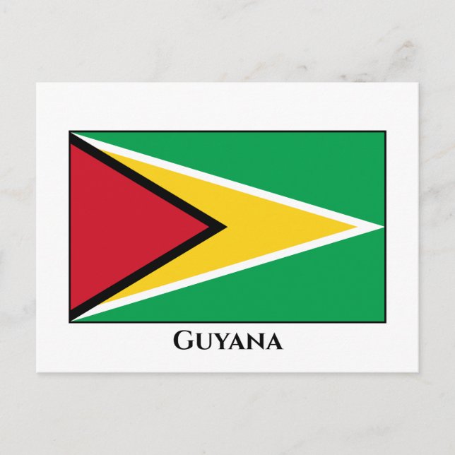 Cartão Postal Bandeira da Guiana (Guiana) (Frente)