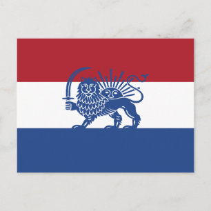 Cartão Postal Bandeira da Herança do Leão e do Sol Iraniano Hola