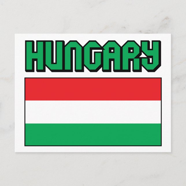 Cartão Postal Bandeira da Hungria (Frente)