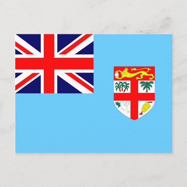 Cartão Postal Bandeira da Ilha das Fiji (Frente)