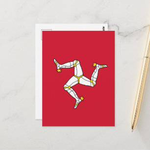 Cartão Postal Bandeira da Ilha de Man