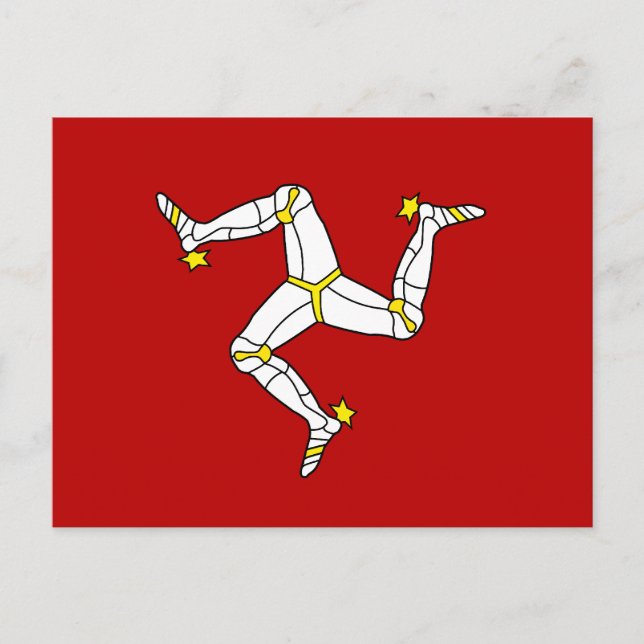 Cartão Postal Bandeira Da Ilha De Man (Frente)