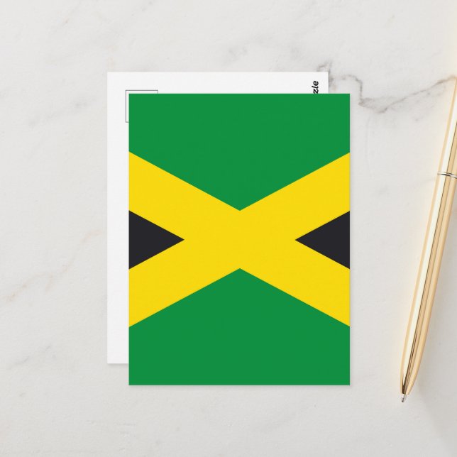 Cartão Postal bandeira da Jamaica (Frente/Verso In Situ)