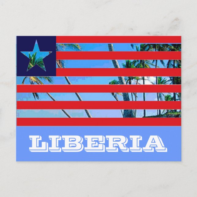 Cartão Postal Bandeira da Libéria (Frente)