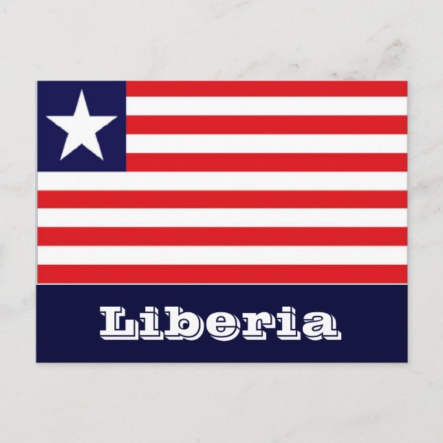 Cartão Postal Bandeira da Libéria (Frente)