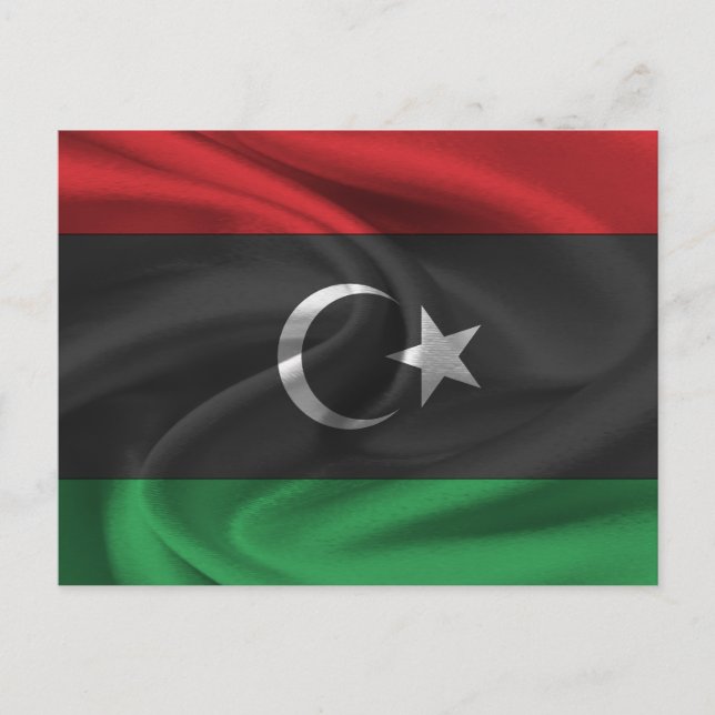 Cartão Postal Bandeira da Líbia (Frente)