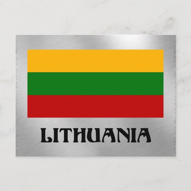 Cartão Postal Bandeira da Lituânia (Frente)