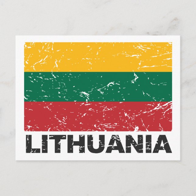 Cartão Postal Bandeira da Lituânia (Frente)