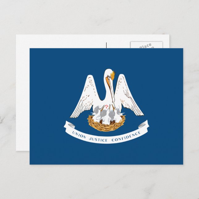 Cartão Postal Bandeira da Louisiânia, Bandeira da Louisiana (Frente/Verso)