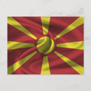Cartão Postal Bandeira da Macedônia do Norte