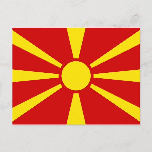 Cartão Postal Bandeira da Macedônia do Norte (Frente)