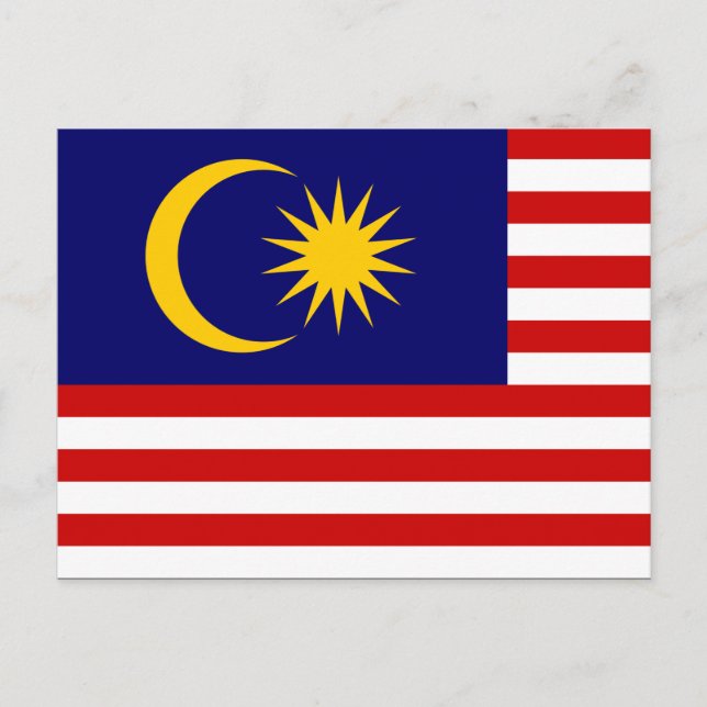 Cartão Postal Bandeira da Malásia (Frente)