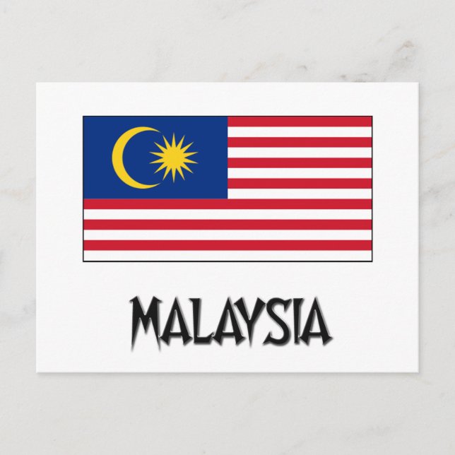 Cartão Postal Bandeira da Malásia (Frente)