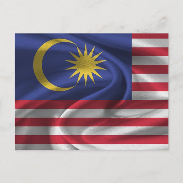 Cartão Postal Bandeira da Malásia (Frente)