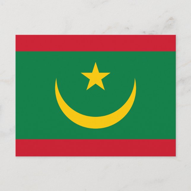 Cartão Postal Bandeira da Mauritânia (Frente)