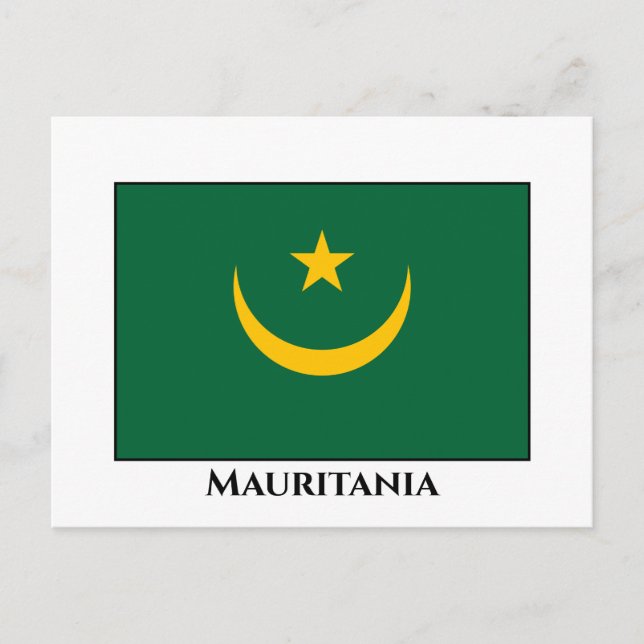 Cartão Postal Bandeira da Mauritânia (Frente)