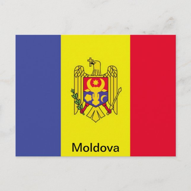 Cartão Postal Bandeira da Moldávia (Frente)