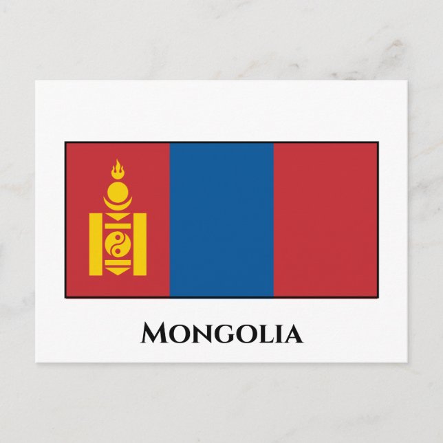 Cartão Postal Bandeira da Mongólia (Frente)