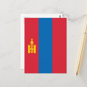 Cartão Postal Bandeira da Mongólia