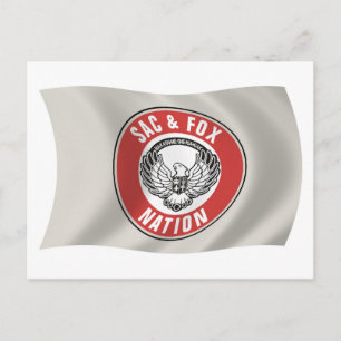 Cartão Postal Bandeira da Nação Sac & Fox (Oklahoma) Cartão-post