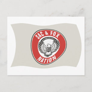 Cartão Postal Bandeira da Nação Sac & Fox (Oklahoma) Cartão-post